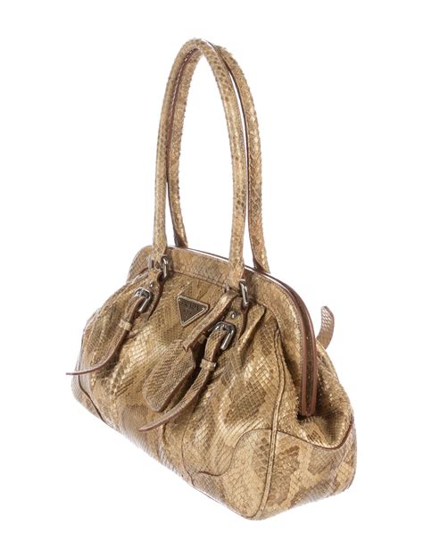 prada beige snakeskin framed top handle handbag|Prada snakeskin dresses.